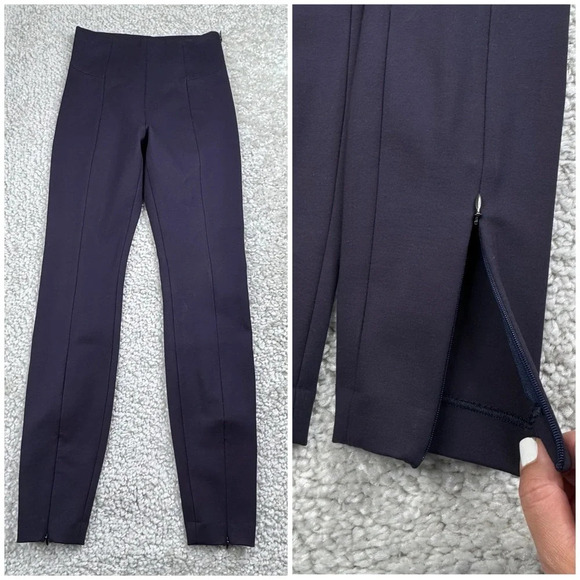 Good American The Boss Pant High Rise Navy Skinny with Zips. Ponte. Size 1 Small - Picture 1 of 14